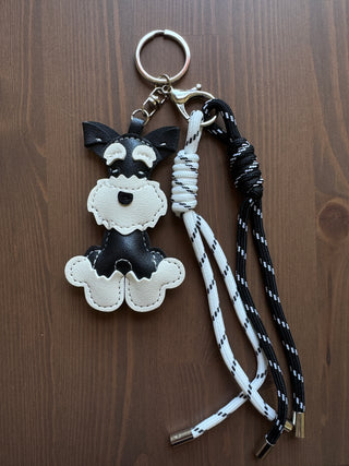 Terrier Dog Black & White Bag Charm