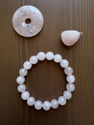 Rose Crystal Natural Stone Charm
