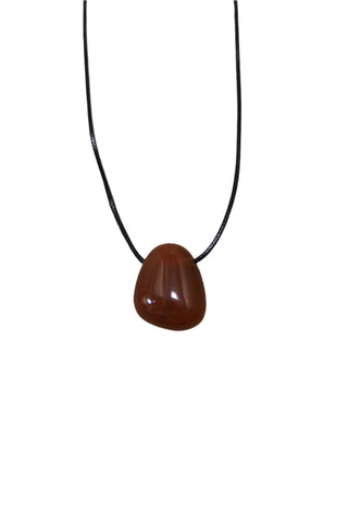Agate Pebble Cord Necklace
