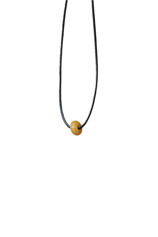 Yellow Agate Micro Pebble Cord Necklace