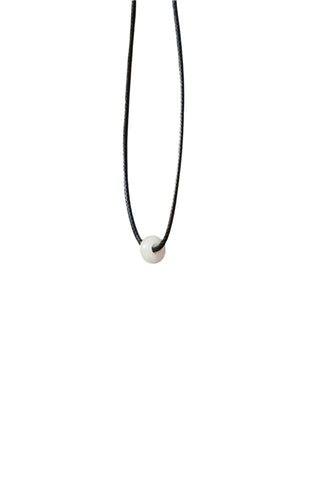 White Jade Micro Pebble Cord Necklace