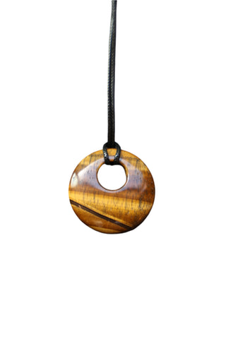Crescent Tiger Cord Necklace