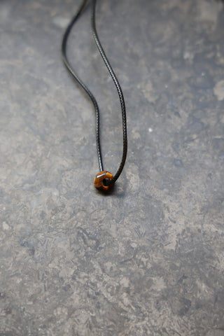 Tiger Eye Micro Pebble Cord Necklace