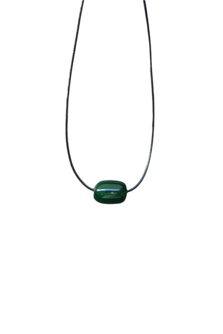 Green Agate Bullet Cord Necklace