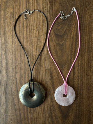 Rose Crystal Cord Necklace