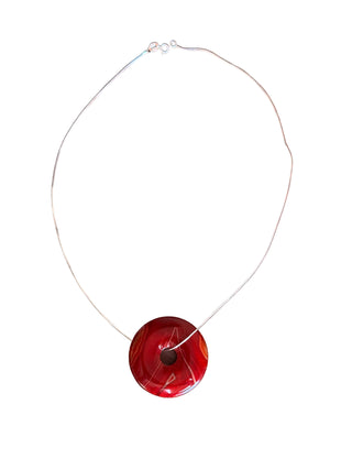 Red Agate Hoop Cord Necklace