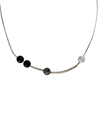 Mixed gemstone sphere necklace