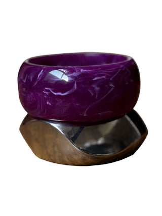 Purple marbled metallic bangle